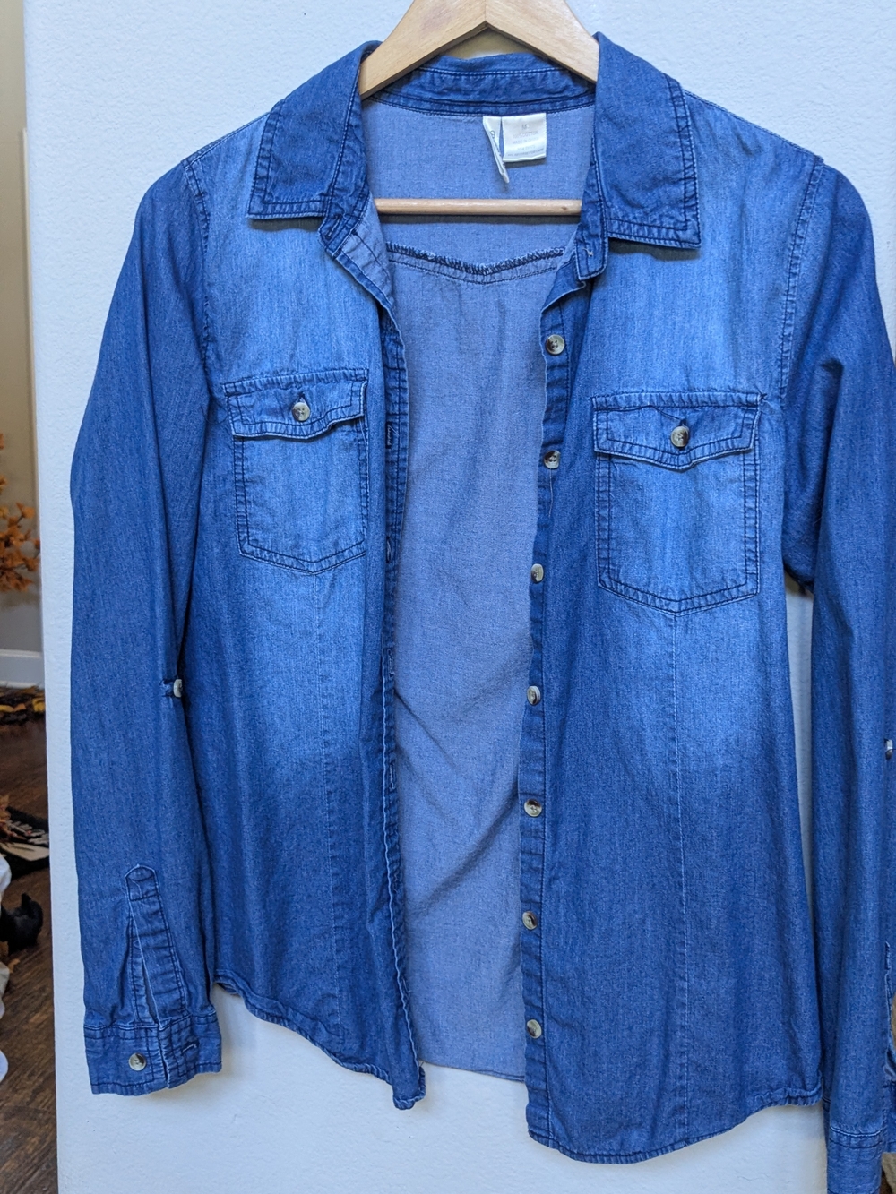 Passport Women's Blue Denim Button-Down Shirt